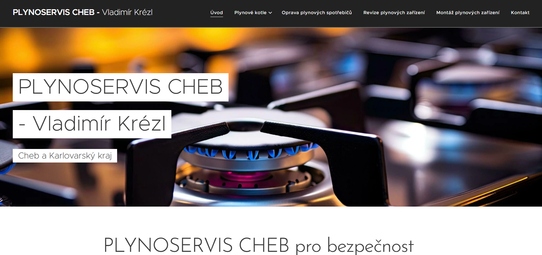 Tvorba webovych stranek Plynoservis Cheb